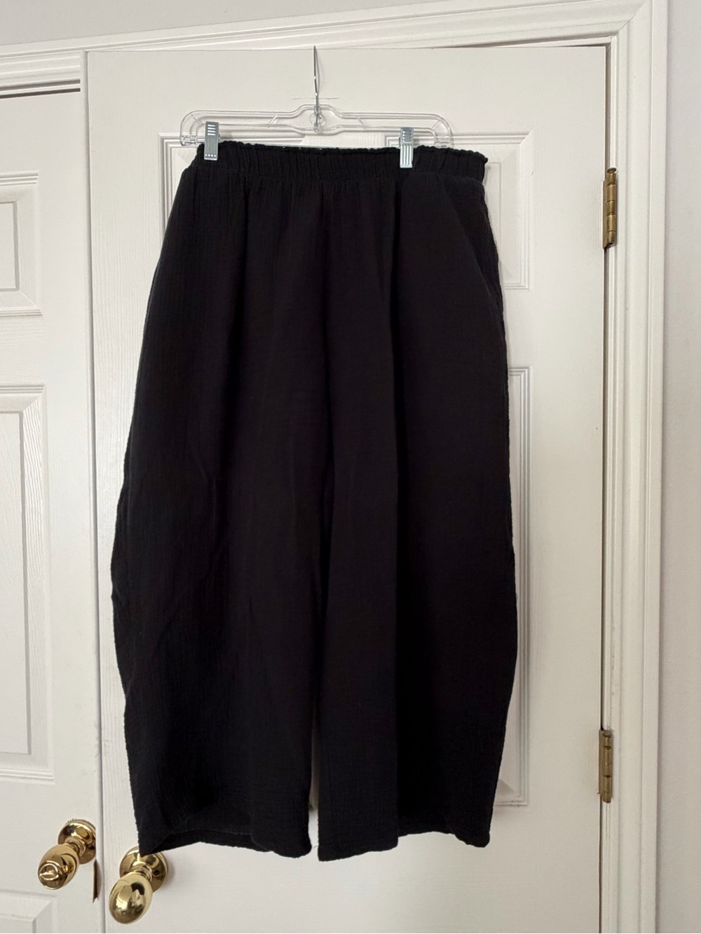 Jessica Simpson Women's Black Elastic-Waist Cotton Pants